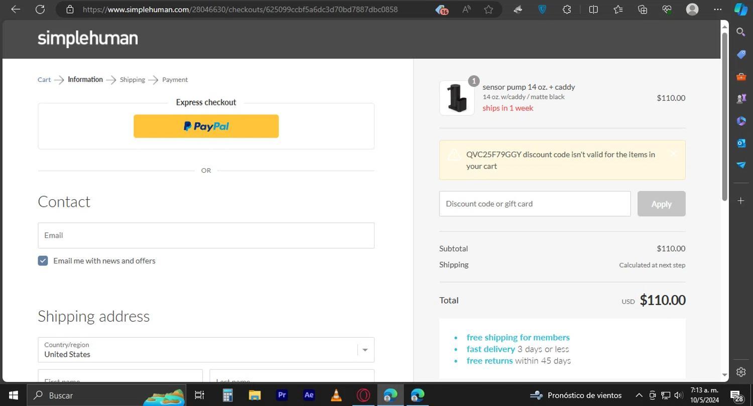 How to apply Simplehuman coupon code